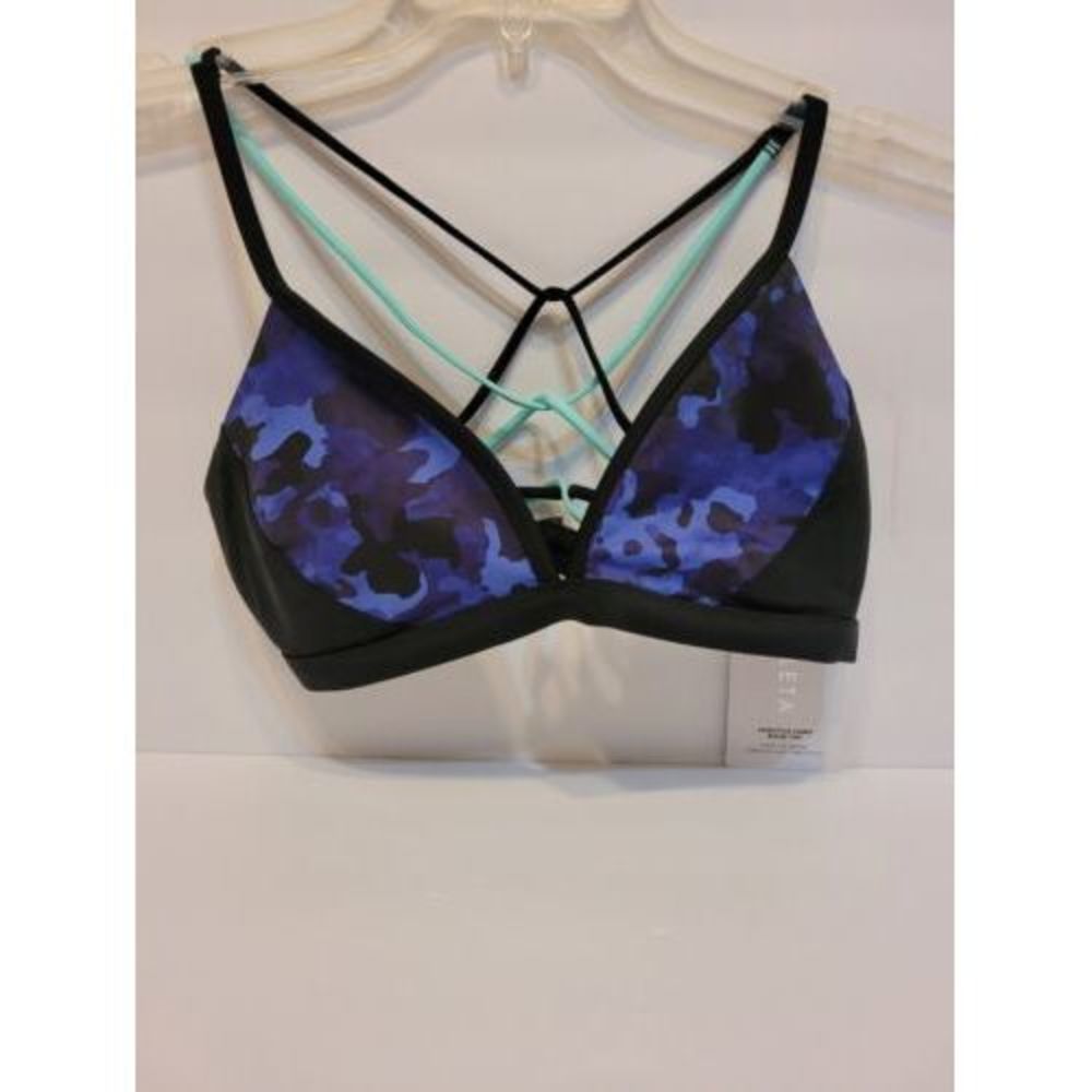 Athleta Freestyle Camo Bikini Top Womens Small Blue Purple NWT Strappy Sporty